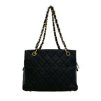 Chanel And Quilted CC Logo Caviar Leather Shoulder Bag Tote Black — view 3