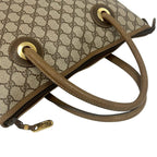 Gucci Vintage GG Pattern Logo Leather Tote Brown — view 4