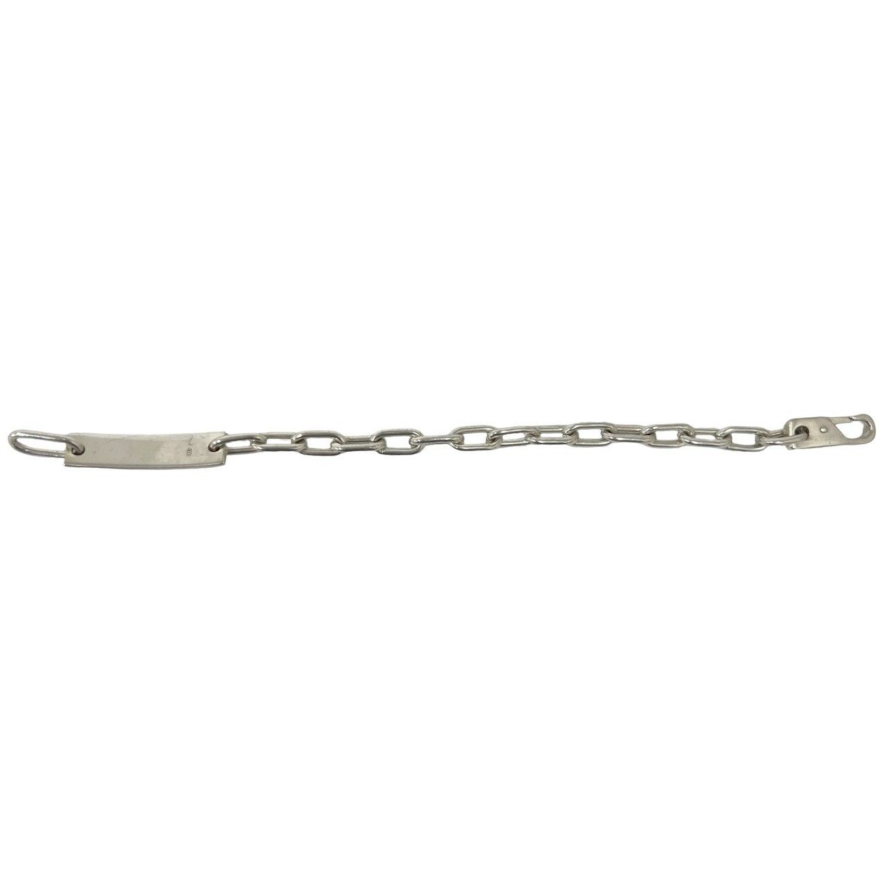 Gucci Vintage ID Plate Chain Bracelet Logo 925 Sterling Silver Bangle — view 5