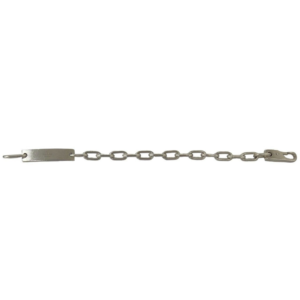 Gucci Vintage ID Plate Chain Bracelet Logo 925 Sterling Silver Bangle — view 6