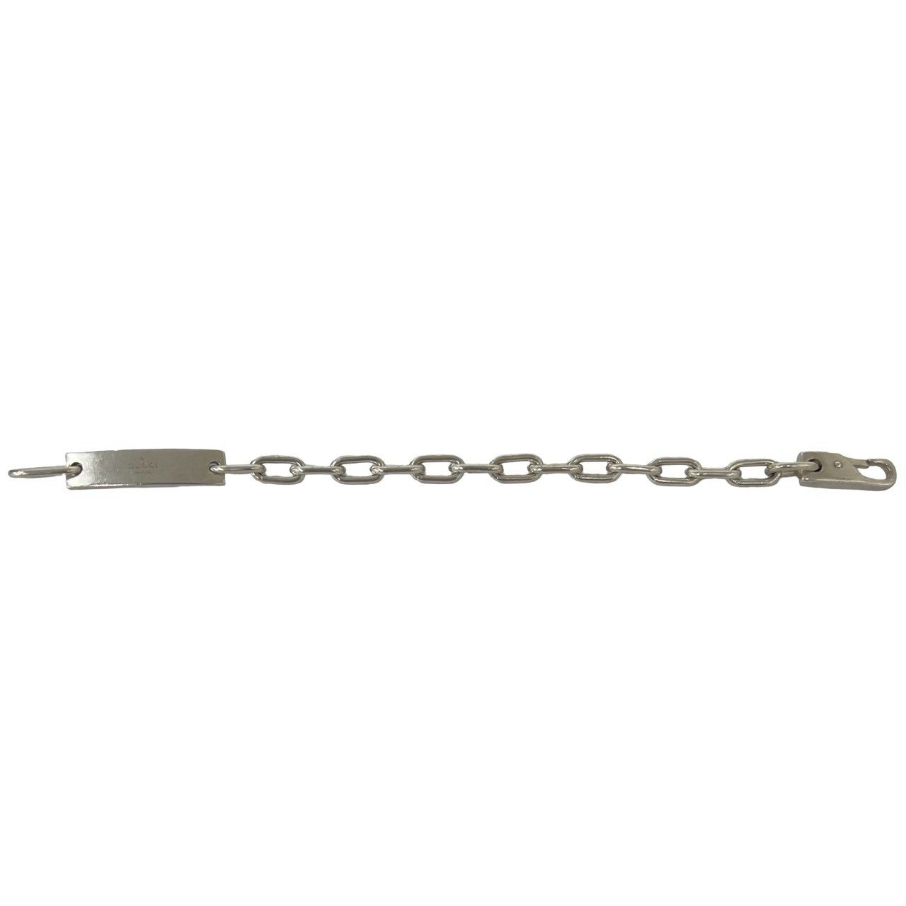 Gucci Vintage ID Plate Chain Bracelet Logo 925 Sterling Silver Bangle — view 6
