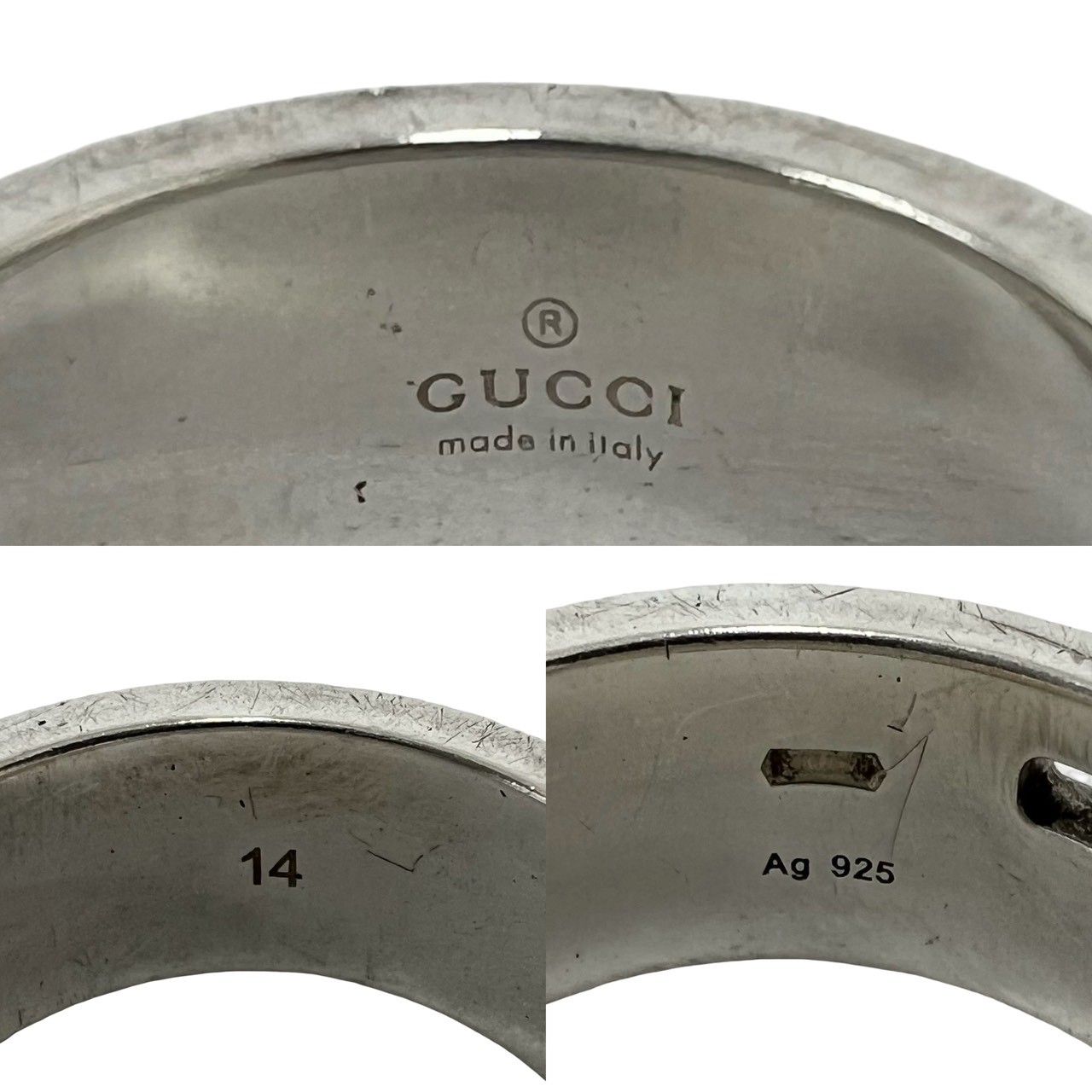 Gucci Logo Motif 925 Sterling Silver Ring — view 3