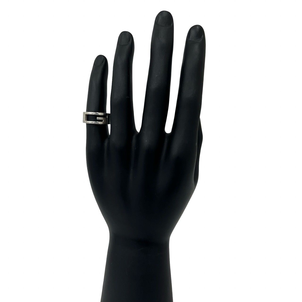 Gucci Logo Motif 925 Sterling Silver Ring — view 2
