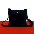 Prada Triangle Logo Tessuto Nylon Saffiano Leather Shoulder Bag Pochette