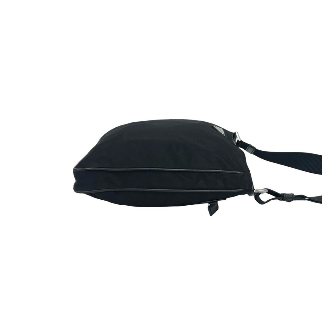 Prada Triangle Logo Tessuto Nylon Saffiano Leather Shoulder Bag Pochette — view 6