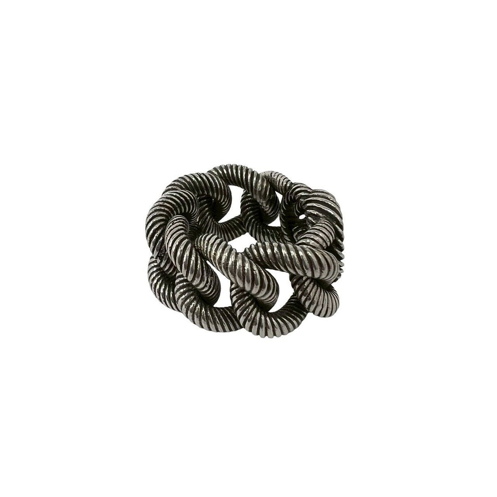 Gucci Interlocking Twist Chain Ring 925 Sterling Silver — view 5
