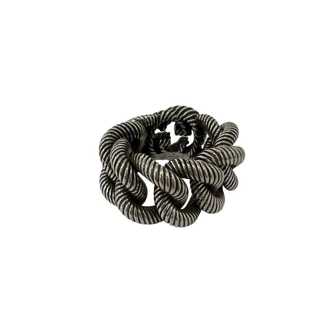 Gucci Interlocking Twist Chain Ring 925 Sterling Silver — view 6
