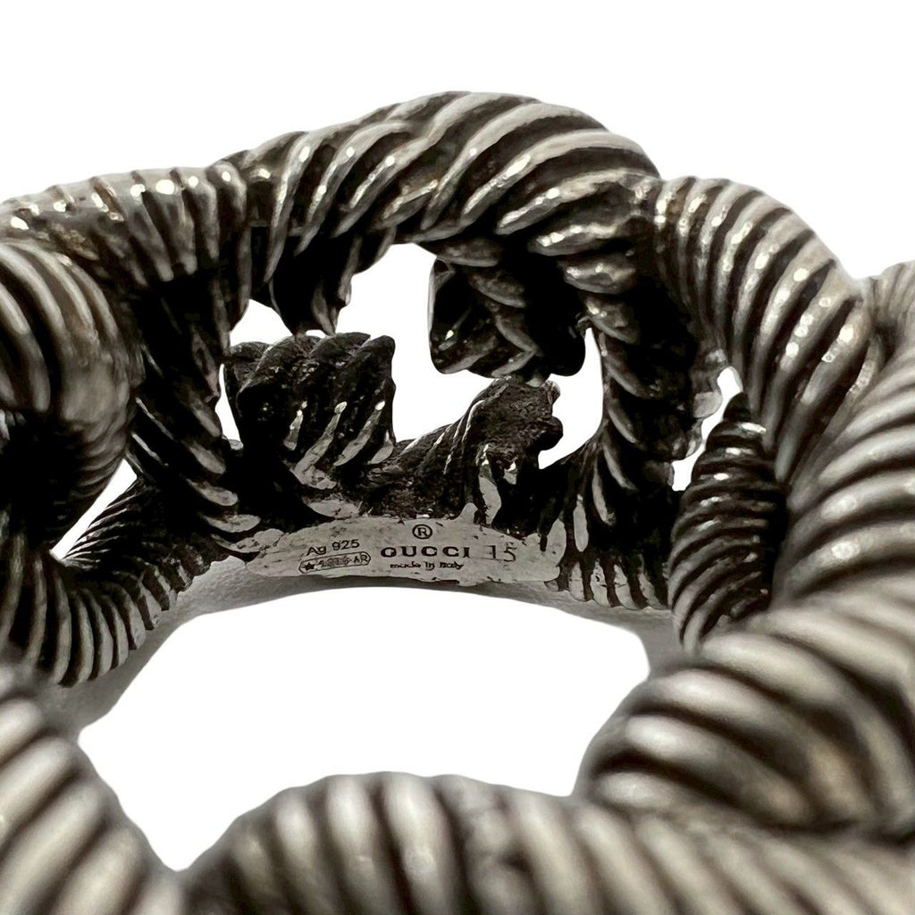 Gucci Interlocking Twist Chain Ring 925 Sterling Silver — view 3
