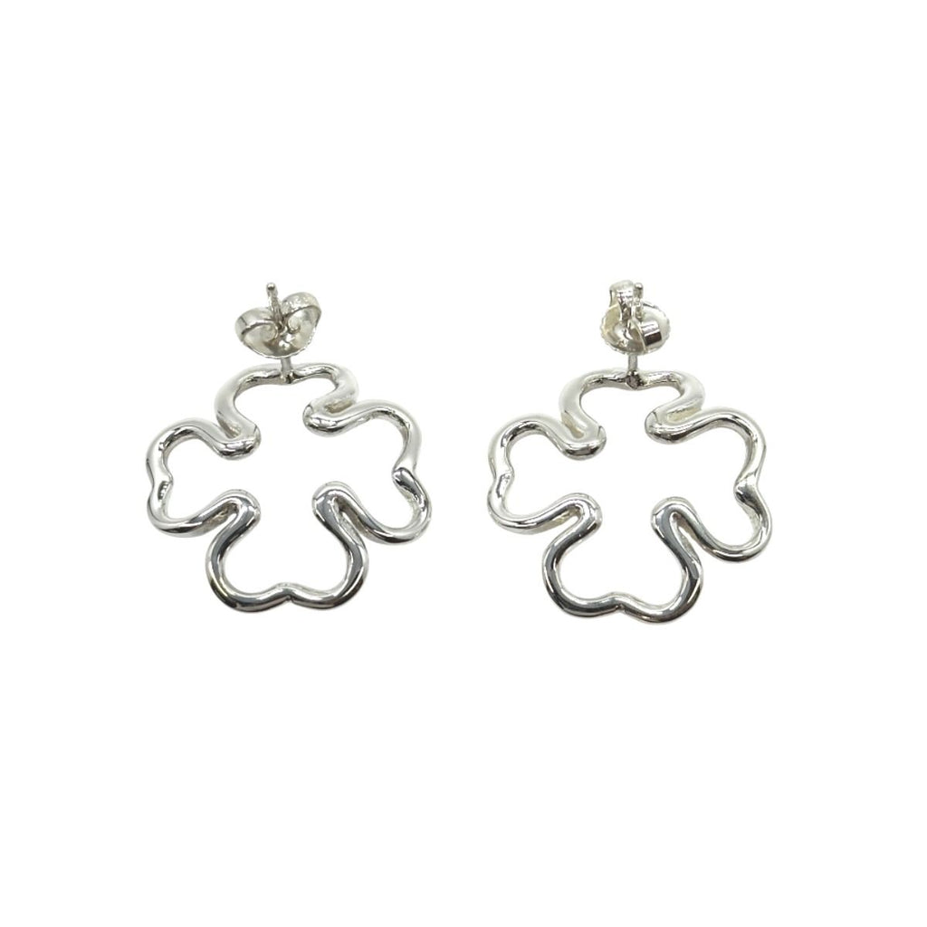 Chanel Clover Motif 925 Sterling Silver Earrings — view 3