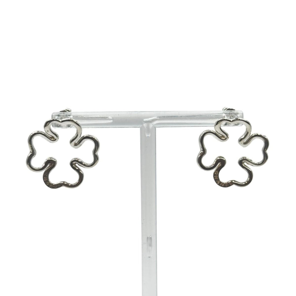 Chanel Clover Motif 925 Sterling Silver Earrings — view 7
