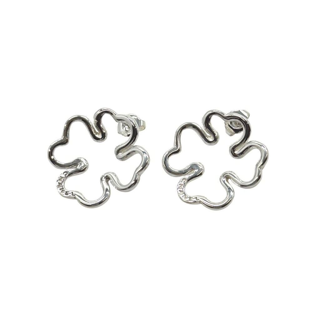 Chanel Clover Motif 925 Sterling Silver Earrings — view 2
