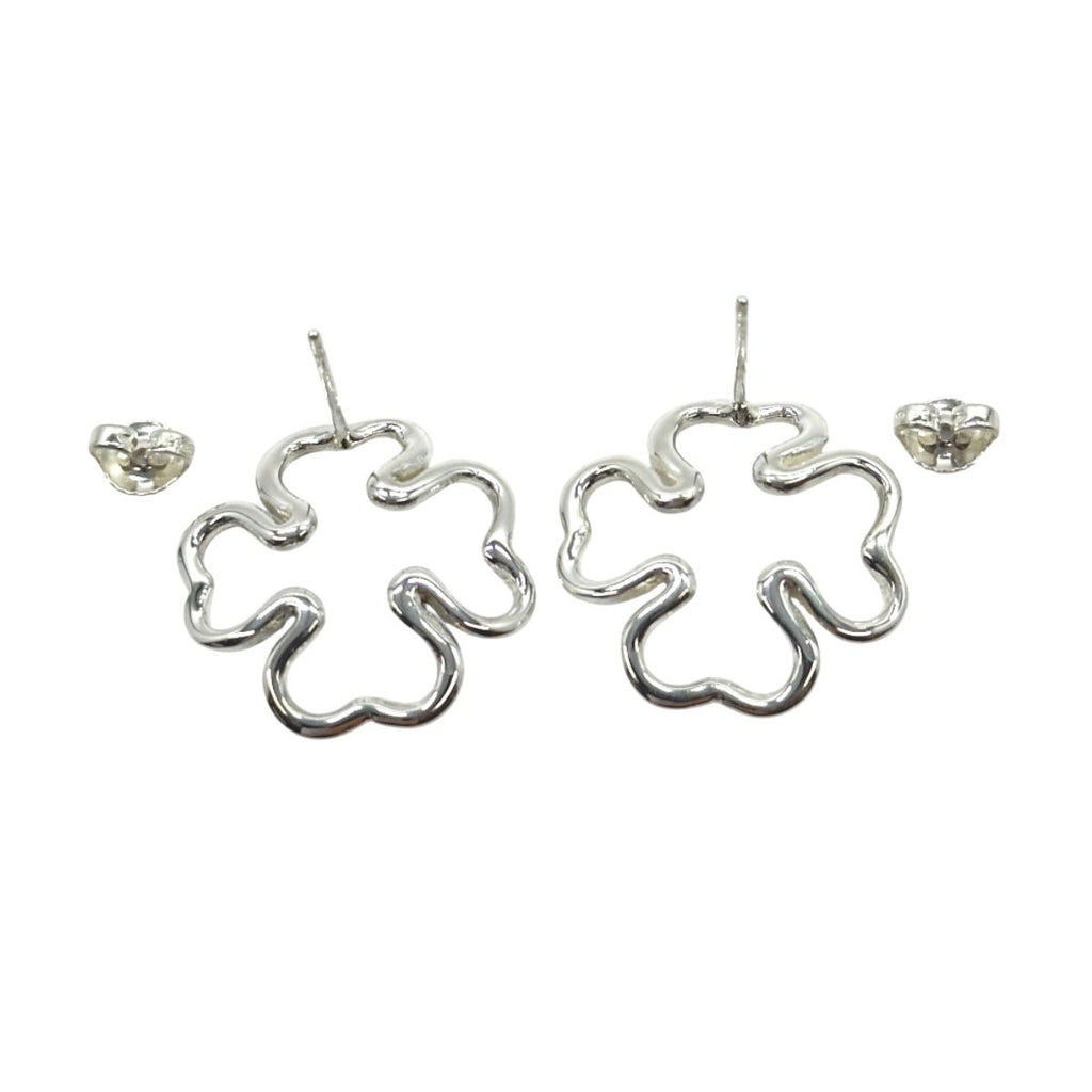 Chanel Clover Motif 925 Sterling Silver Earrings — view 4