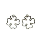 Chanel Clover Motif 925 Sterling Silver Earrings