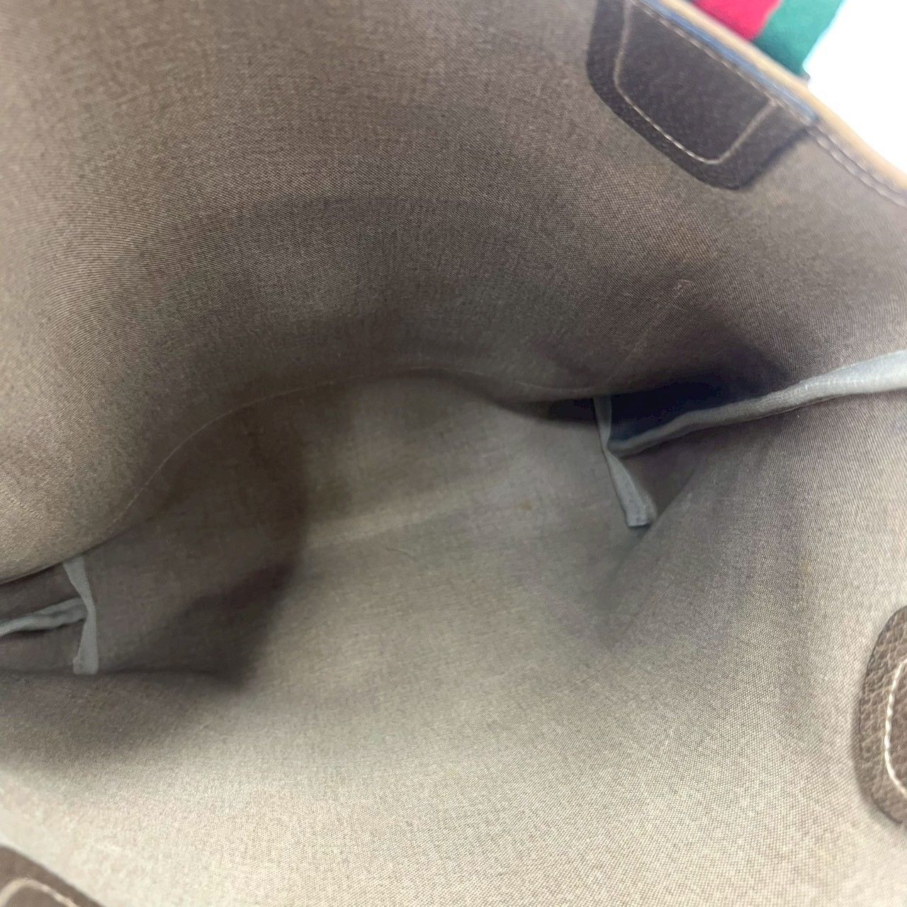 Gucci Vintage Sherry Line GG Logo Leather Tote Brown — view 9