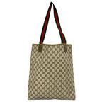 Gucci Vintage Sherry Line GG Logo Leather Tote Brown — view 3