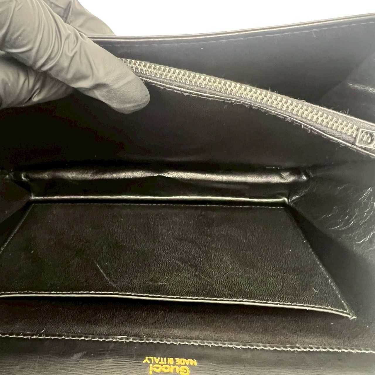 Gucci Tiger Eye Calf Leather Shoulder Bag Black — view 9