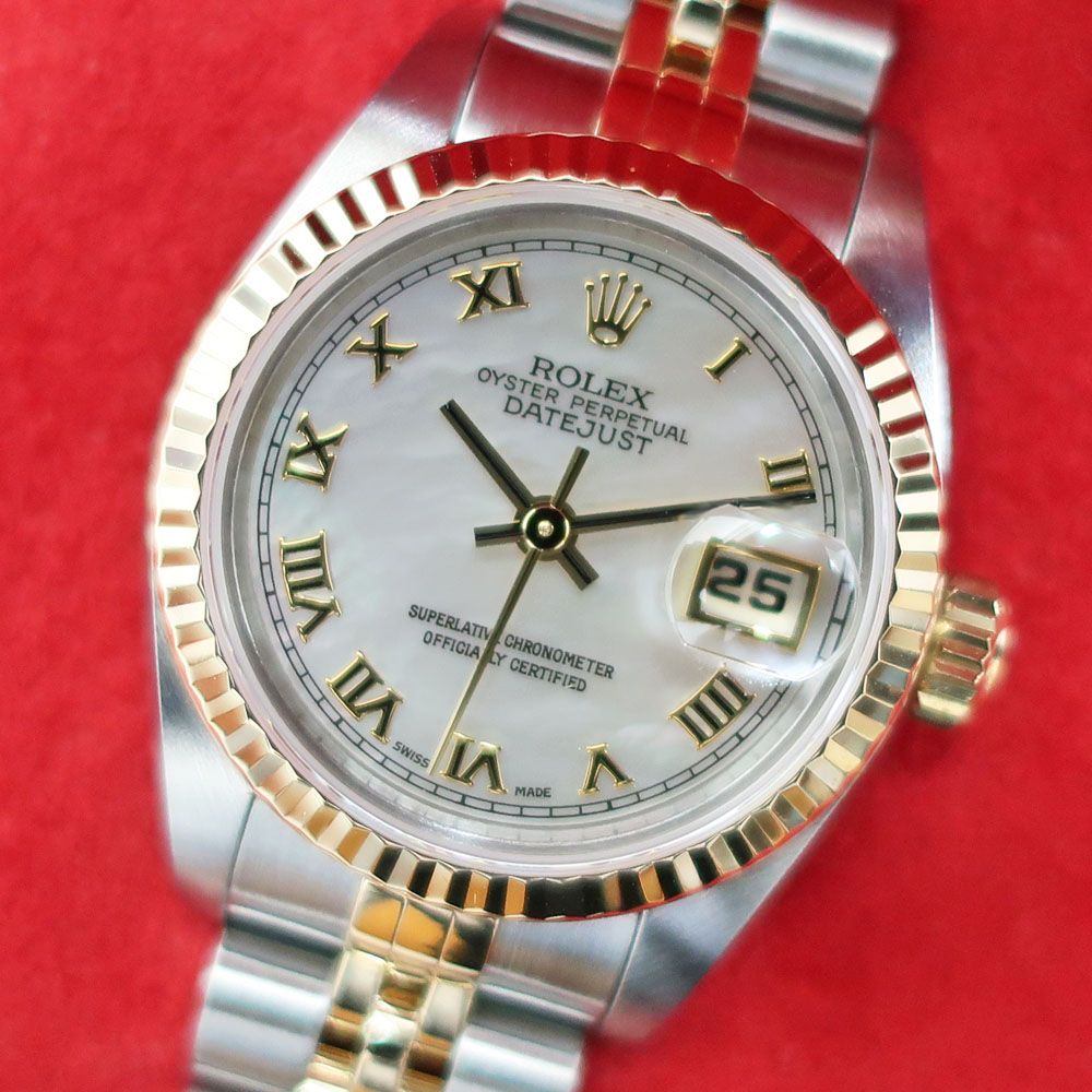 Rolex Ten Polished Datejust No White Shell Rome SS YG Watch Automatic Winding — view 2