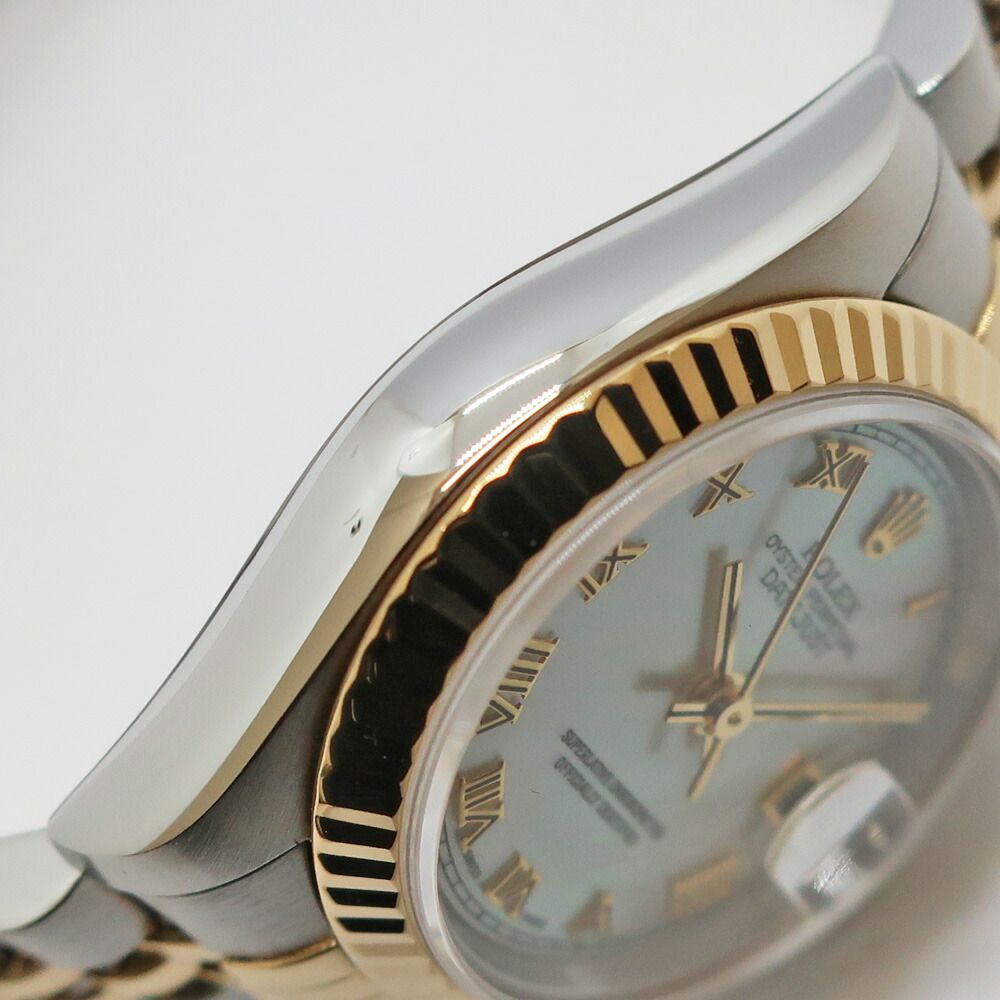 Rolex Ten Polished Datejust No White Shell Rome SS YG Watch Automatic Winding — view 5