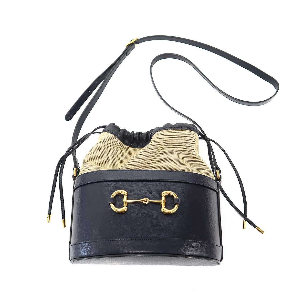 Gucci Horsebit Bucket Bag Navy