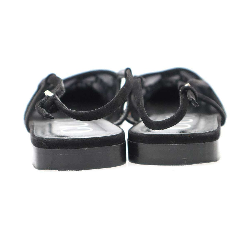 Gucci GG Rhinestone Mesh Sling Back Shoes Black — view 3