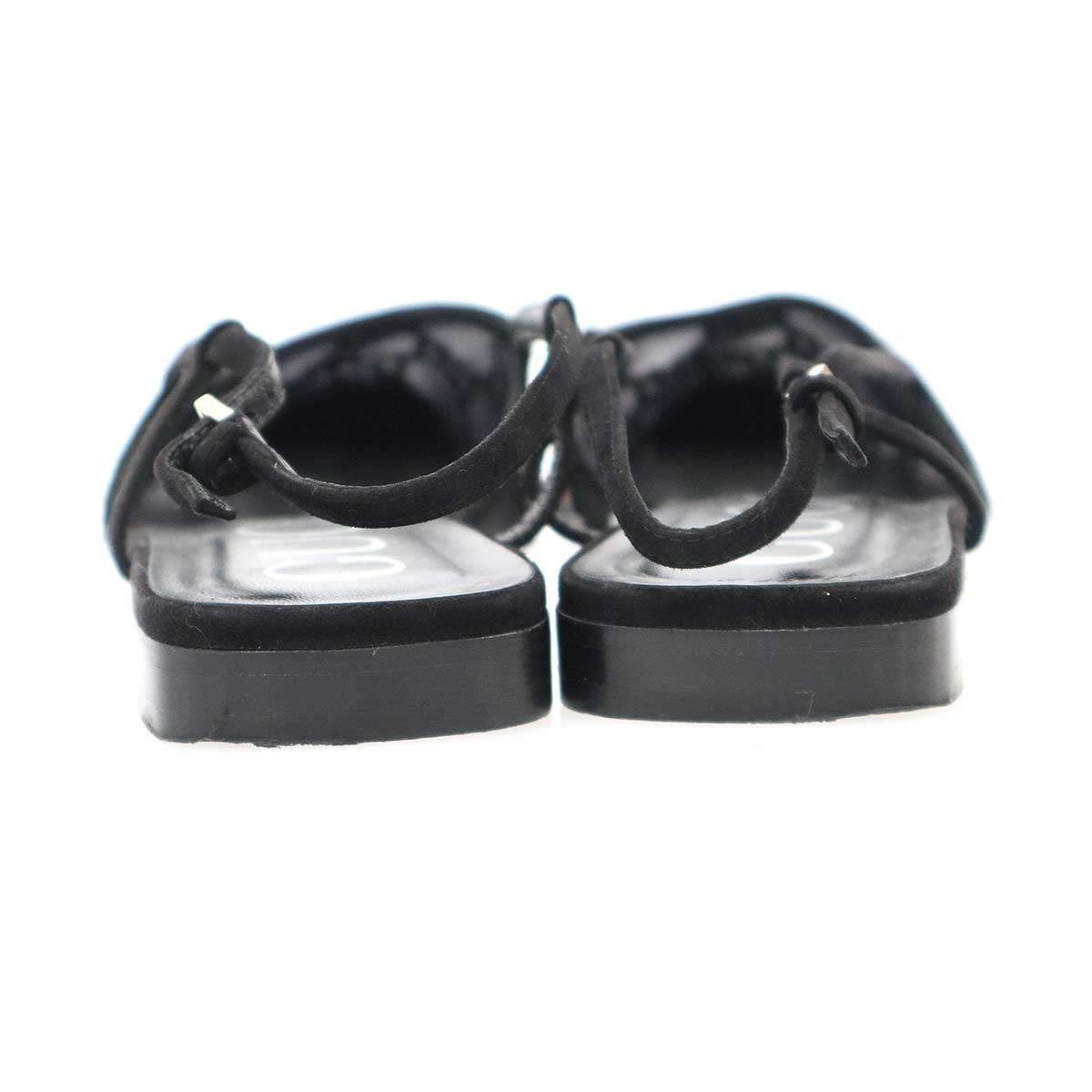 Gucci GG Rhinestone Mesh Sling Back Shoes Black — view 3