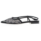 Gucci GG Rhinestone Mesh Sling Back Shoes Black — view 2