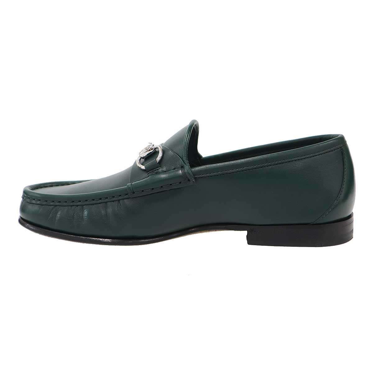 Gucci Horsebit Loafers Shoes Green — view 2