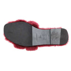 Hermes Oran Sandals Shearling Fur Burgundy — view 4