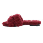 Hermes Oran Sandals Shearling Fur Burgundy — view 2