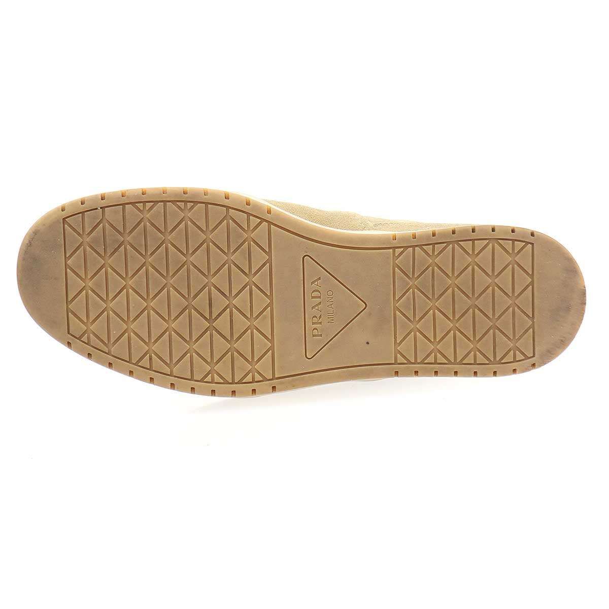 Prada Downtown Low Cut Suede Sneakers Beige — view 4