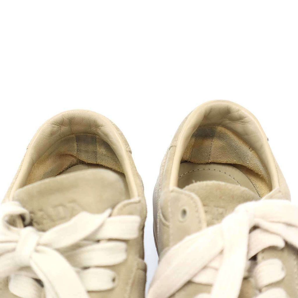 Prada Downtown Low Cut Suede Sneakers Beige — view 8