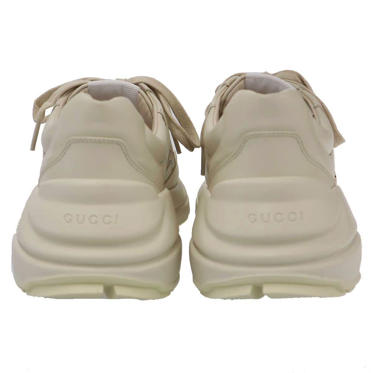 Gucci Ryton Print Leather Sneakers Beige — view 3
