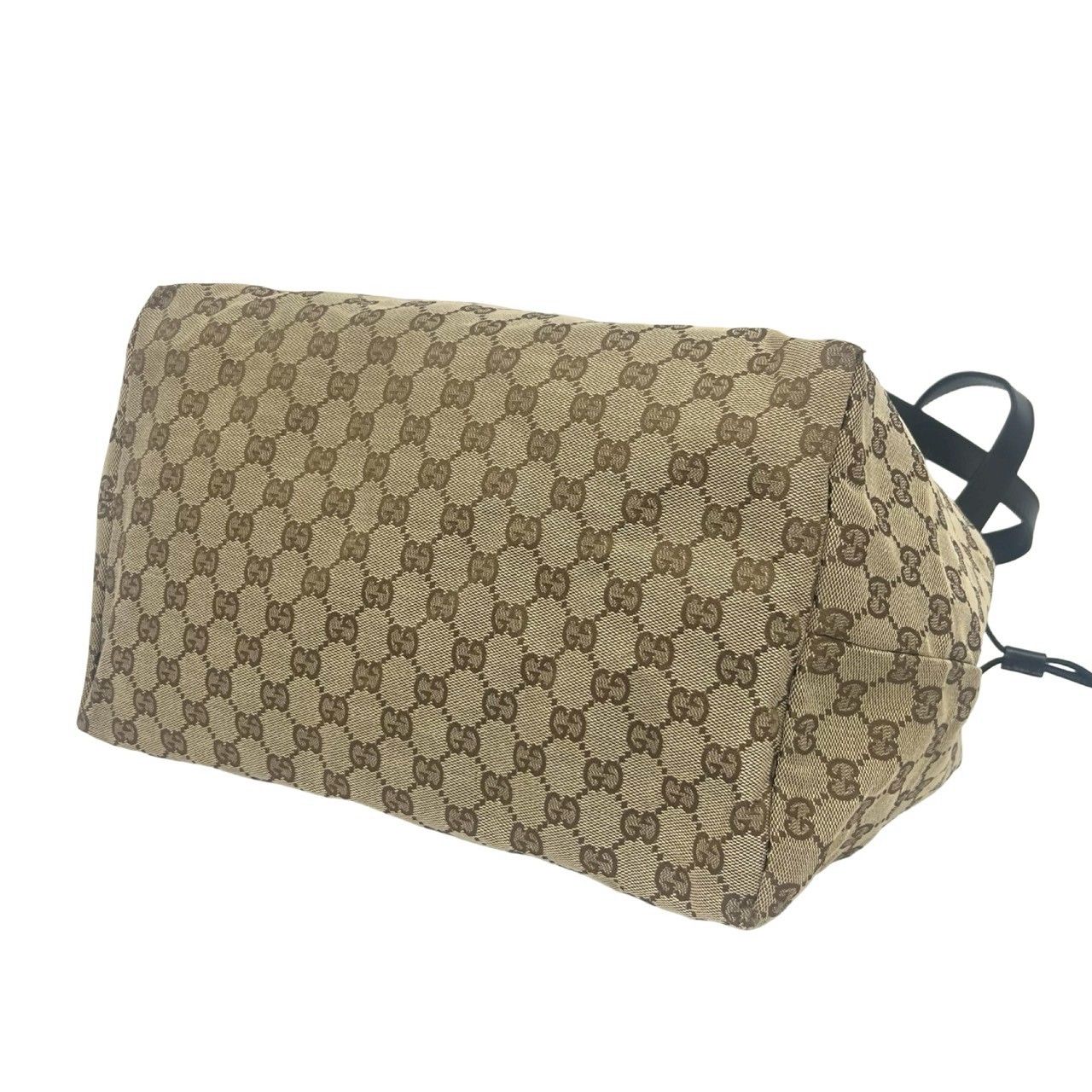 Gucci GG Canvas Logo Pattern Leather Tote Shoulder Bag Brown — view 8