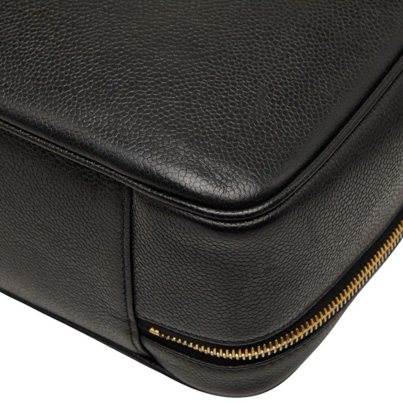 Chanel CC Logo Vanity 2-Way Shoulder Bag Black Caviar Leather — view 4