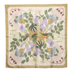 Hermes Carre 90 Flora Graeca Greek Flower Scarf Large Green Multicolor Silk