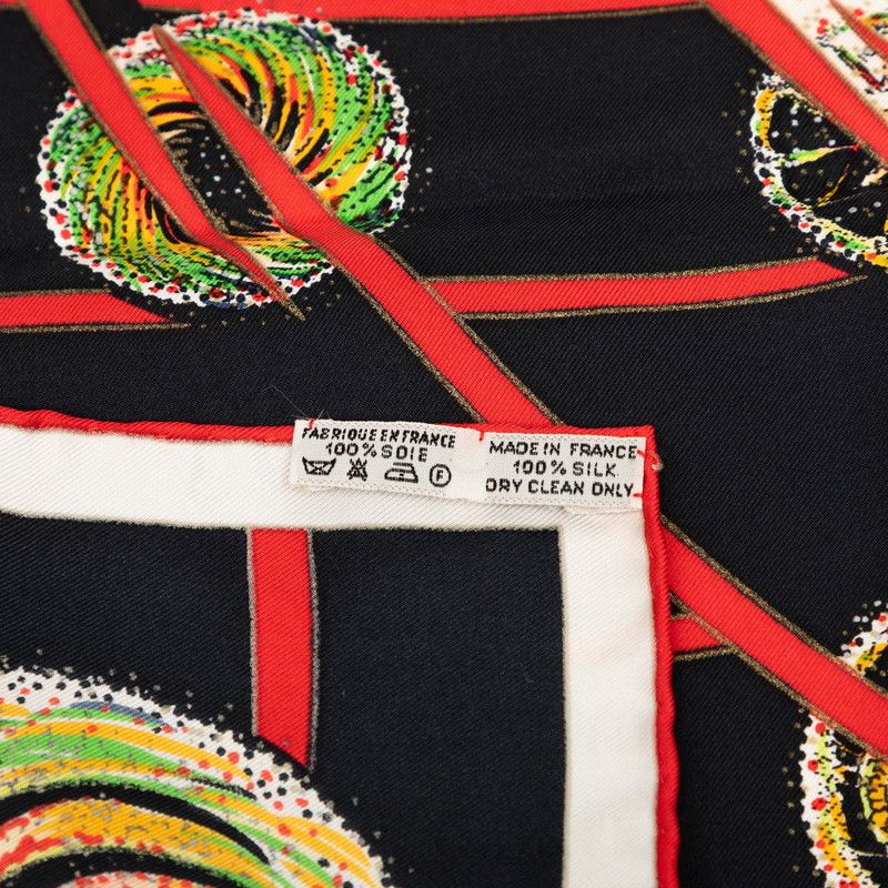 Hermes Carre 90 les Feux de Lespace Space Fireworks Scarf Large Black Multicolor — view 9