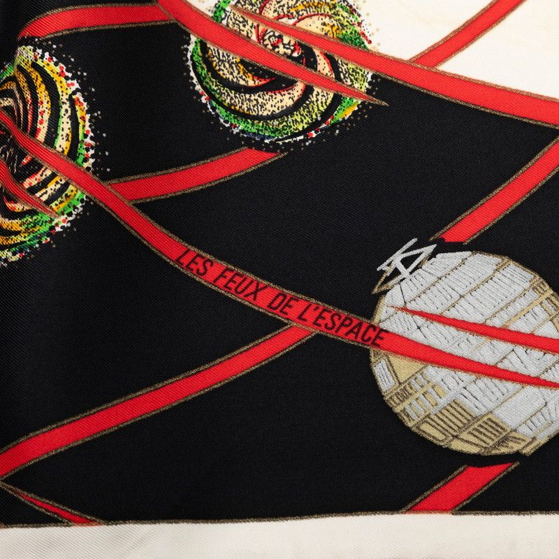 Hermes Carre 90 les Feux de Lespace Space Fireworks Scarf Large Black Multicolor — view 3
