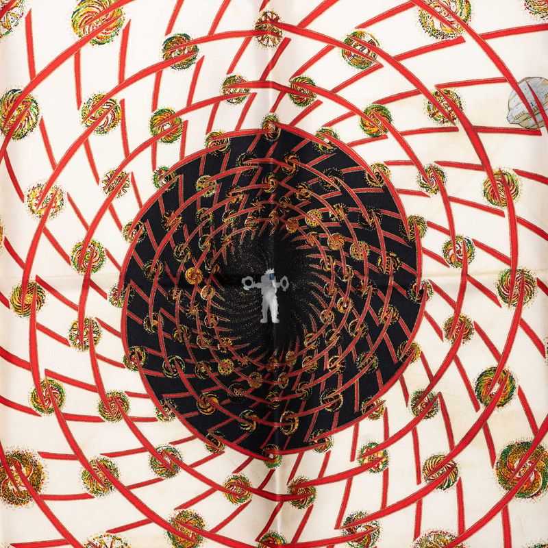 Hermes Carre 90 les Feux de Lespace Space Fireworks Scarf Large Black Multicolor — view 4