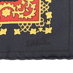 Hermes Carre 90 Brins D'or Golden Sprig Scarf Large Black Silk — view 5