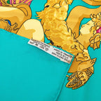 Hermes Carre 90 les Rubans du Cheval Horse Ribbon Decoration Scarf Large Blue — view 7