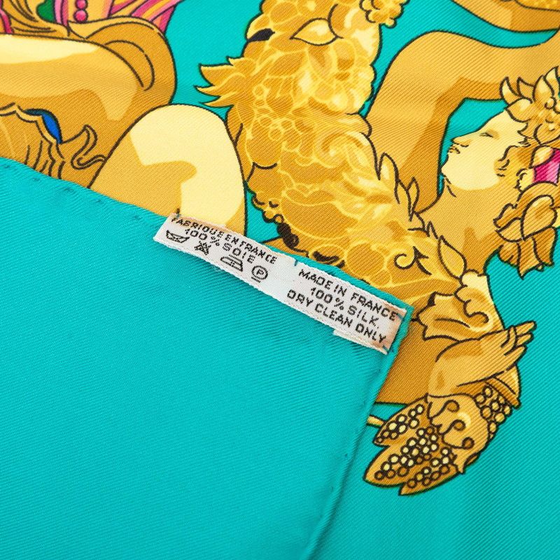 Hermes Carre 90 les Rubans du Cheval Horse Ribbon Decoration Scarf Large Blue — view 7