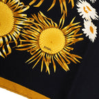 Hermes Carre 90 Fleurs Et Carlines Sunflower Bouquet Scarf Large Black Multicolo — view 7