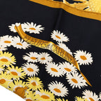 Hermes Carre 90 Fleurs Et Carlines Sunflower Bouquet Scarf Large Black Multicolo — view 3