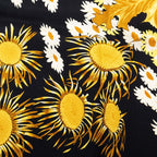 Hermes Carre 90 Fleurs Et Carlines Sunflower Bouquet Scarf Large Black Multicolo — view 6