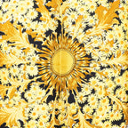 Hermes Carre 90 Fleurs Et Carlines Sunflower Bouquet Scarf Large Black Multicolo — view 4