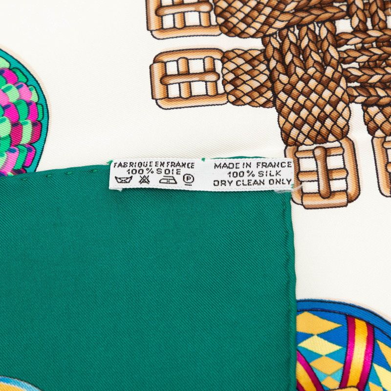 Hermes Carre 90 les Rubans du Cheval Horse Ribbon Decoration Scarf Large Green — view 9