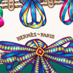 Hermes Carre 90 les Rubans du Cheval Horse Ribbon Decoration Scarf Large Green — view 8