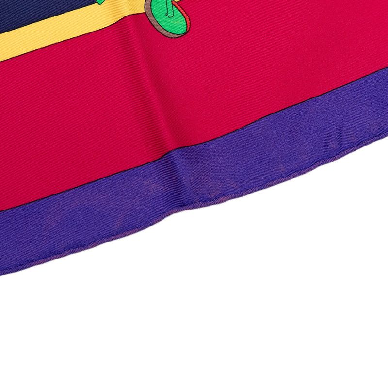 Hermes Carre 90 Hello Dolly Doll Scarf Large Purple Multicolor Silk — view 6