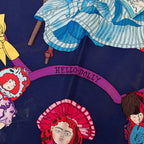 Hermes Carre 90 Hello Dolly Doll Scarf Large Purple Multicolor Silk — view 2
