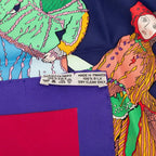 Hermes Carre 90 Hello Dolly Doll Scarf Large Purple Multicolor Silk — view 9